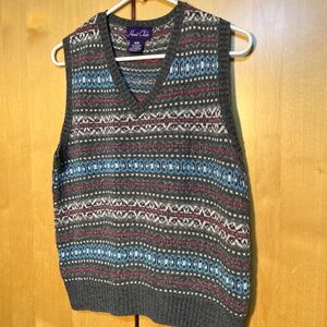 V-Neck Sweater Vest M. Silk Blend Hunt Club